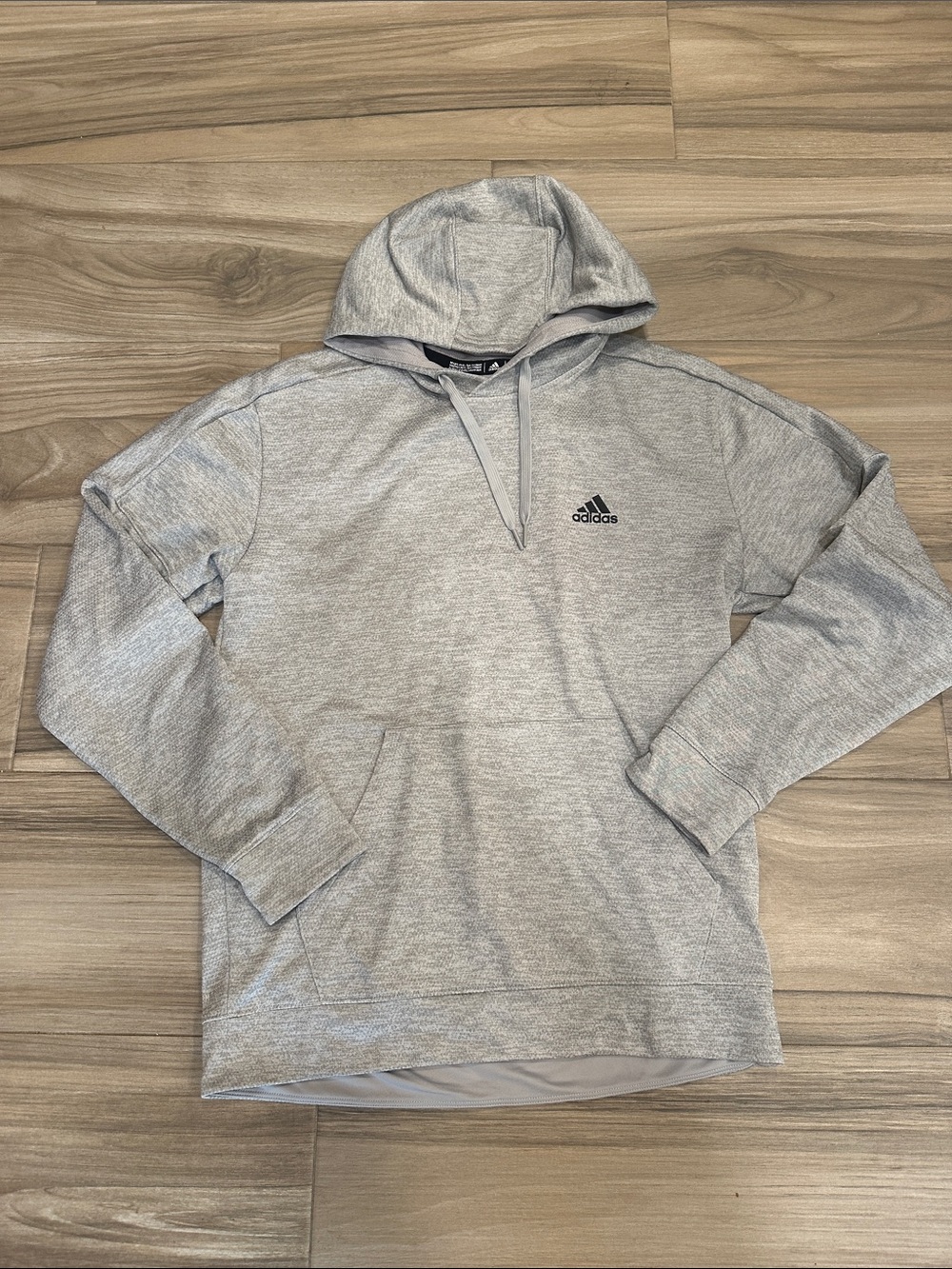 adidas Light Gray Hooded Pullover Sweatshirt